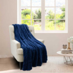 COBIJA GALLETA SOFT AZUL MARINO