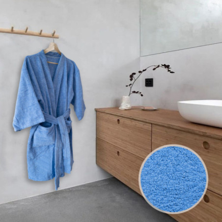 BATA DE BAÑO UNISEX CELESTE