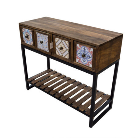 ESTANTE METAL MADERA 4 CAJON G993-4