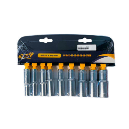 SET DADOS LARGOS MANDO 3/8" 9PC 8-17MM