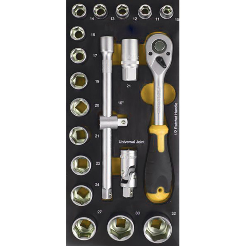 SET DADOS Y RATCHA MANDO 1/2" 20PC