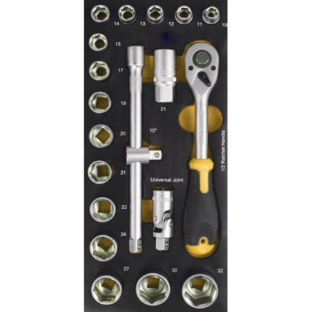 SET DADOS Y RATCHA MANDO 1/2" 20PC