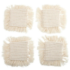 SET DE 4 POSAVASOS MACRAME CUADRADA