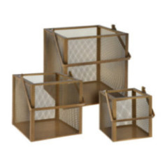 SET DE 3 FAROLES CUADRADOS