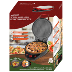 GRILL+PLANCHA PIZZA 30CM TS-124R ROJO