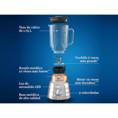 LICUADORA OSTER MAX 1100W 3 VEL CROM