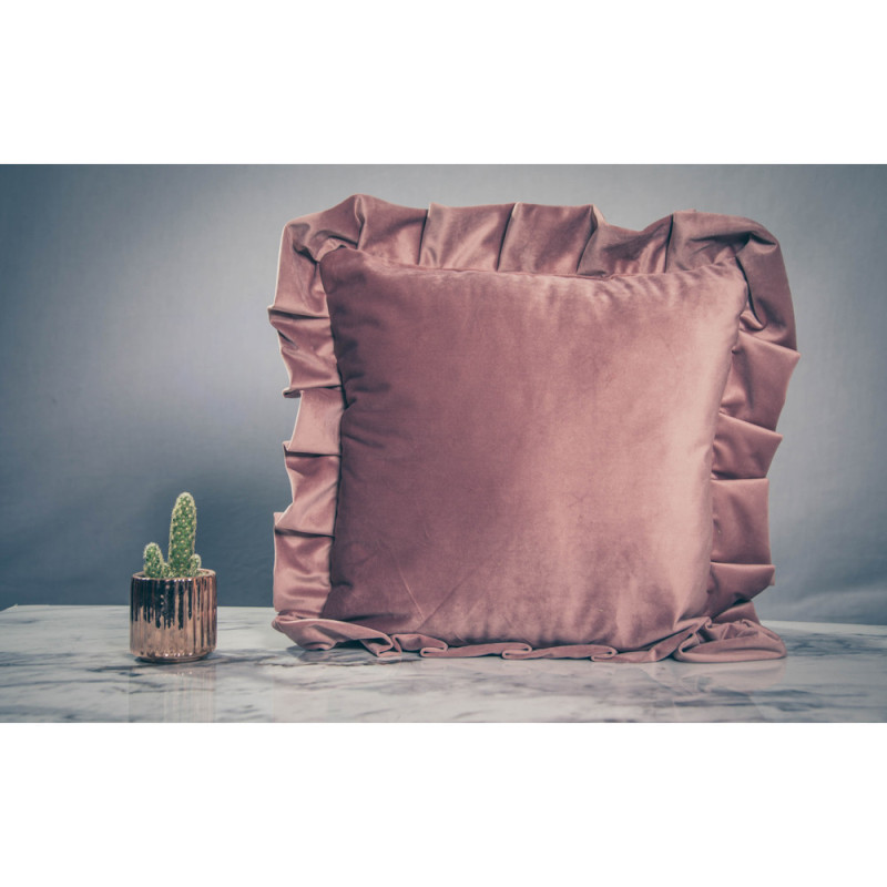 COJIN VELVET ROYAL ROSA 45X45