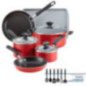 JUEGO DE OLLAS 15 PIEZAS FABERWARE COOKSTART - ROJO