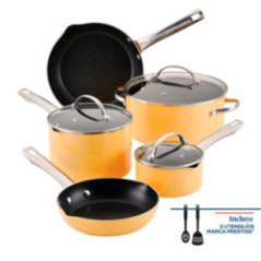 JUEGO DE OLLAS 10 PIEZAS STYLE FABERWARE - AMARILLO