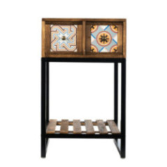 ESTANTE METAL MADERA 2 CAJON G993-2