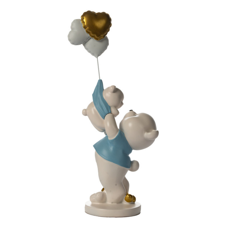 ADORNO ESCULTURA OSITO GLOBOS JQAE-016