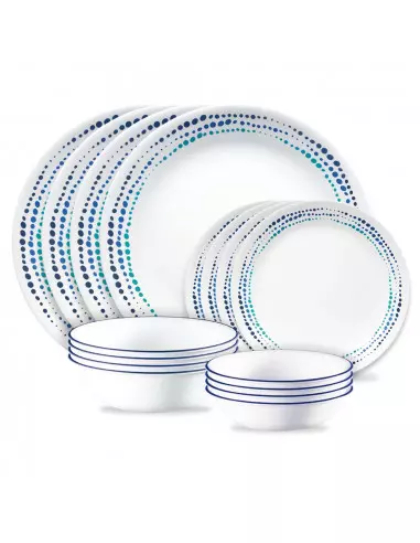 VAJILLA CORELLE 16PZS OCEAN BLUES AZUL