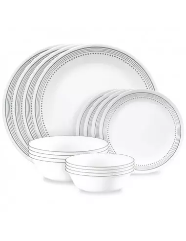 VAJILLA CORELLE 16PZS MISTIC GRAY GRIS