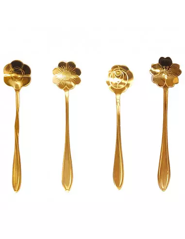 SET CUCHARAS POSTRE GOLD HFSNTZ-1 FLORES