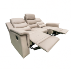 RECLINABLE 3PUESTOS CON  CONSOLA BEIGE